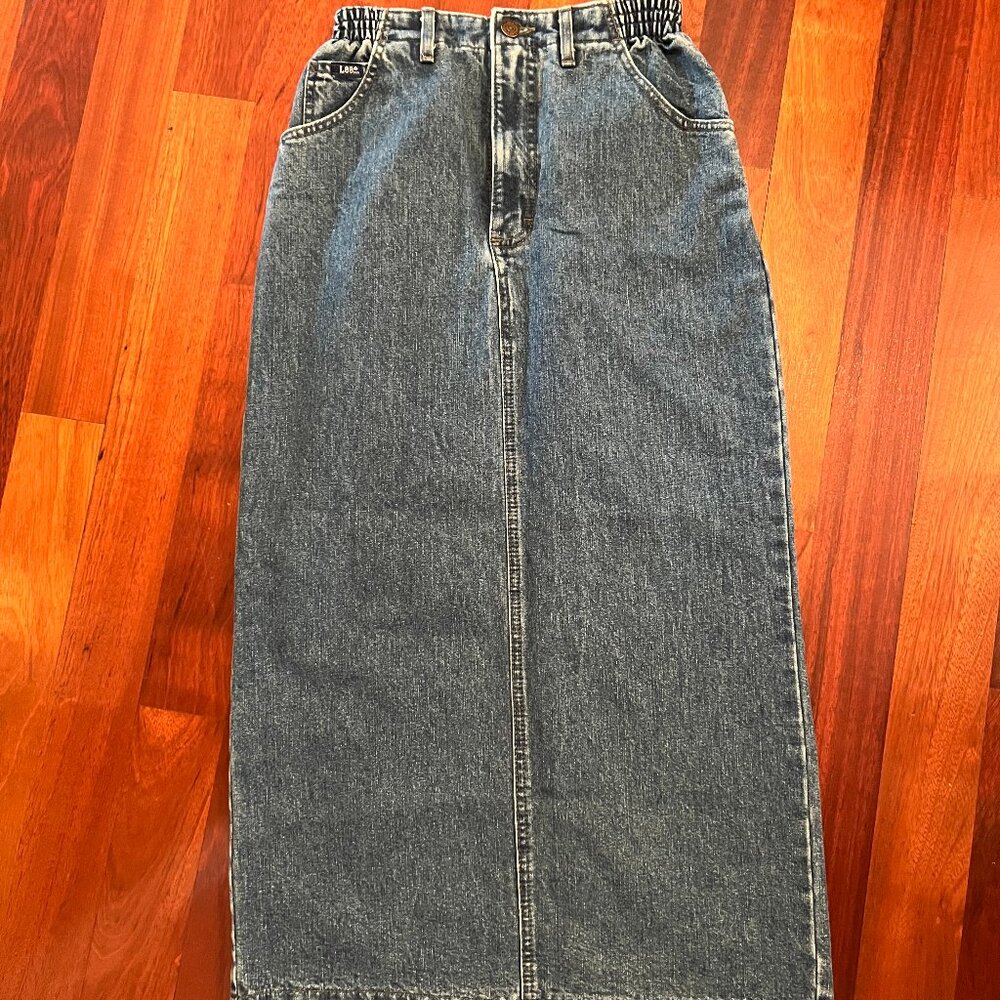 Lee Vintage 90's Denim High Waist Midi Skirt, Size 4 M